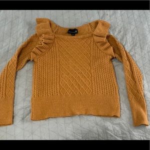 Mustard ruffle sweater
